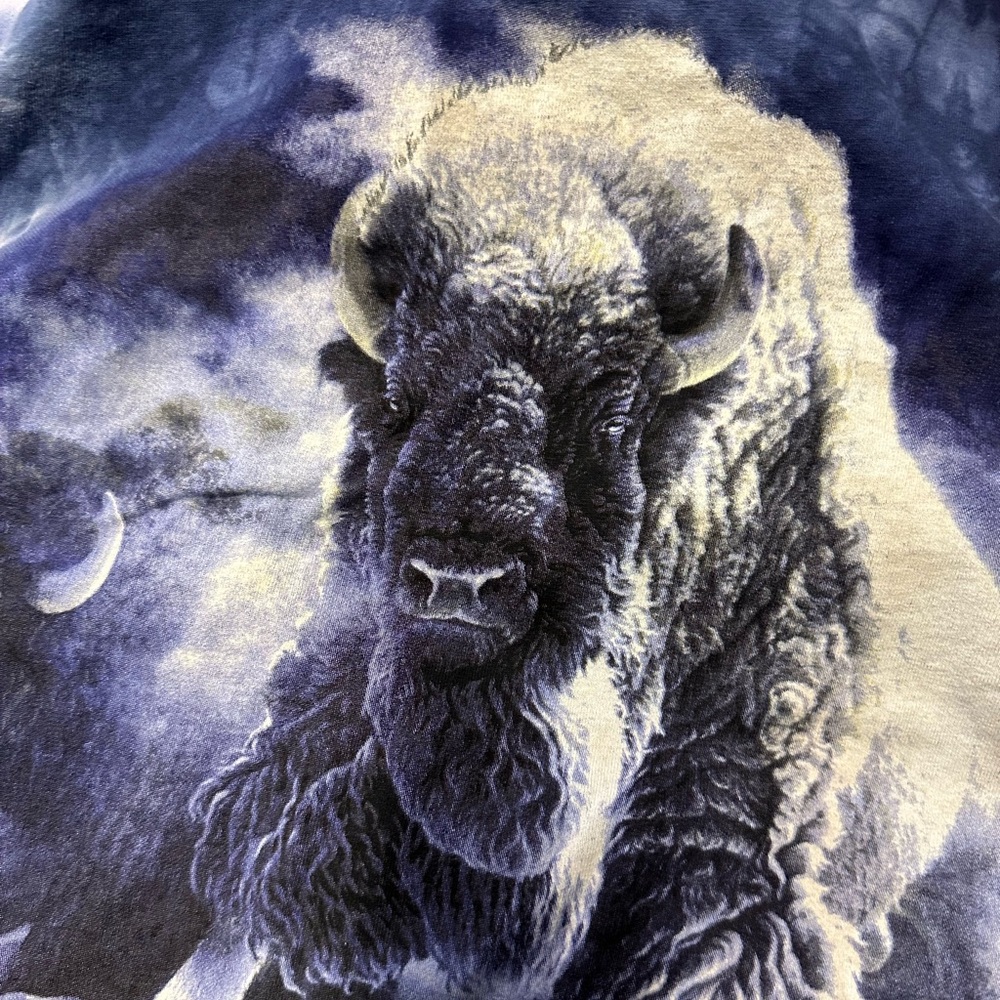 The Mountain Blue Tie Dye Bison Buffalo T-Shirt Size XXXL - Picture 2 of 3
